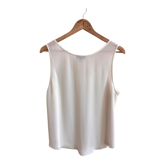 J Crew White Semi Sheer Scoop Neck Tank Top Womens Size L Relaxed Fit - Picture 2 of 13